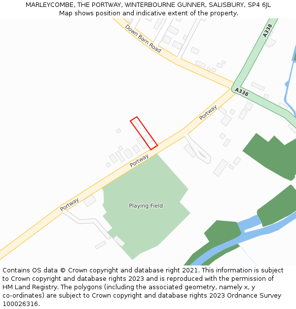 MARLEYCOMBE, THE PORTWAY, WINTERBOURNE GUNNER, SALISBURY, SP4 6JL: Location map and indicative extent of plot