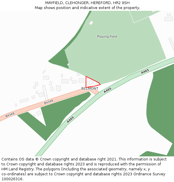 MAYFIELD, CLEHONGER, HEREFORD, HR2 9SH: Location map and indicative extent of plot