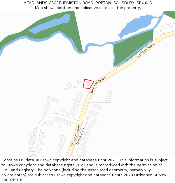MEADLANDS CROFT, IDMISTON ROAD, PORTON, SALISBURY, SP4 0LD: Location map and indicative extent of plot