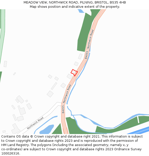 MEADOW VIEW, NORTHWICK ROAD, PILNING, BRISTOL, BS35 4HB: Location map and indicative extent of plot
