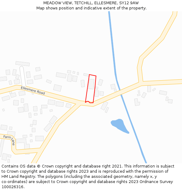 MEADOW VIEW, TETCHILL, ELLESMERE, SY12 9AW: Location map and indicative extent of plot