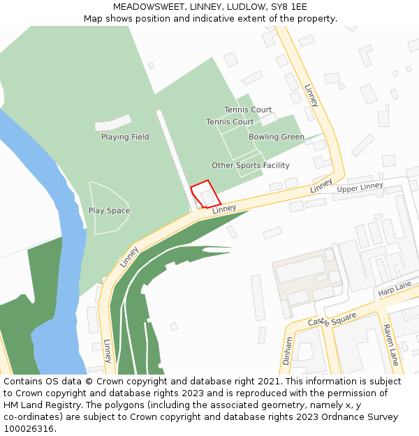 MEADOWSWEET, LINNEY, LUDLOW, SY8 1EE: Location map and indicative extent of plot