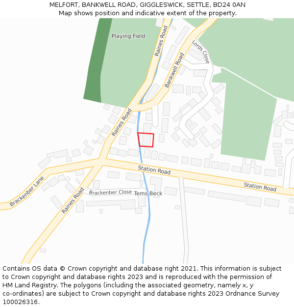 MELFORT, BANKWELL ROAD, GIGGLESWICK, SETTLE, BD24 0AN: Location map and indicative extent of plot