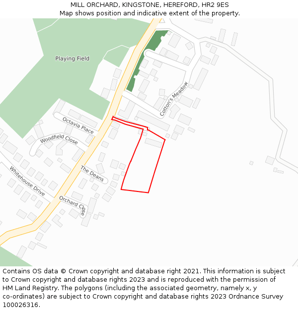 MILL ORCHARD, KINGSTONE, HEREFORD, HR2 9ES: Location map and indicative extent of plot