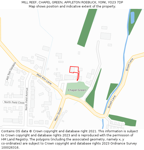 MILL REEF, CHAPEL GREEN, APPLETON ROEBUCK, YORK, YO23 7DP: Location map and indicative extent of plot