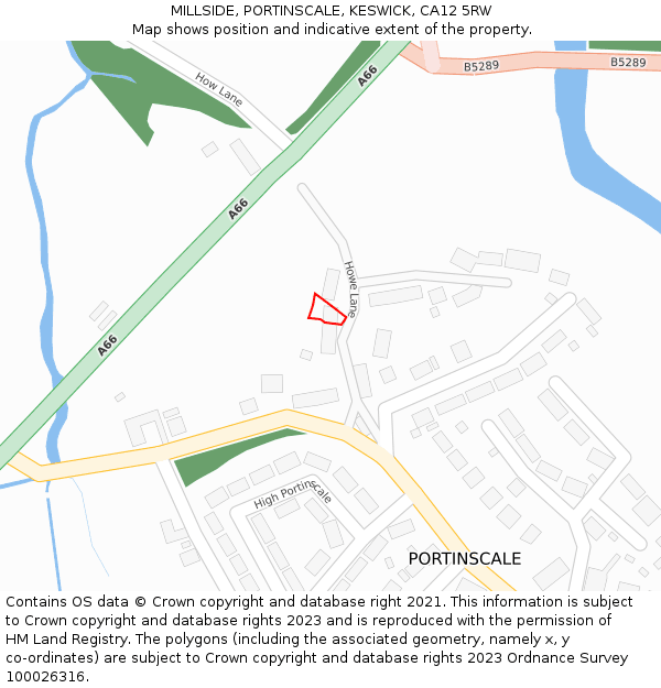 MILLSIDE, PORTINSCALE, KESWICK, CA12 5RW: Location map and indicative extent of plot