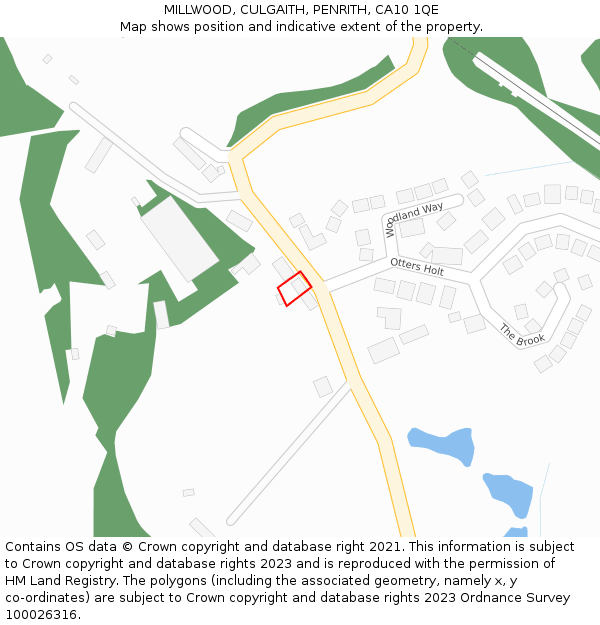 MILLWOOD, CULGAITH, PENRITH, CA10 1QE: Location map and indicative extent of plot