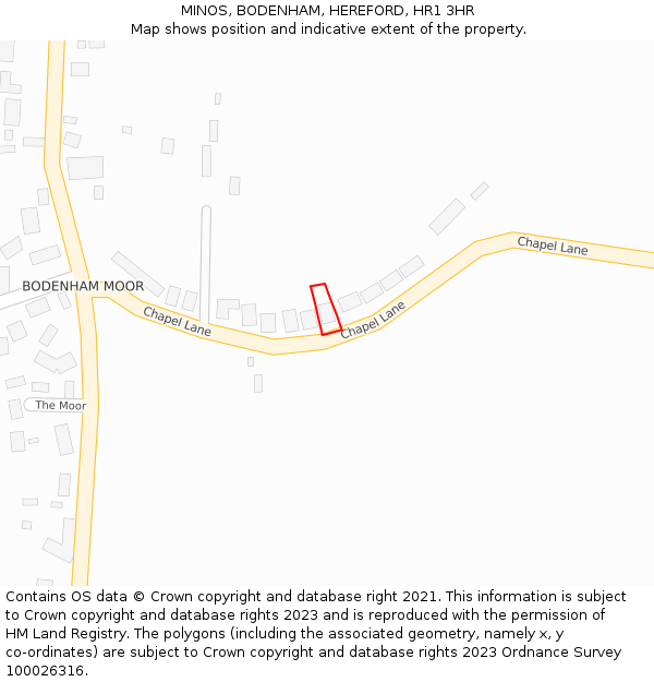 MINOS, BODENHAM, HEREFORD, HR1 3HR: Location map and indicative extent of plot