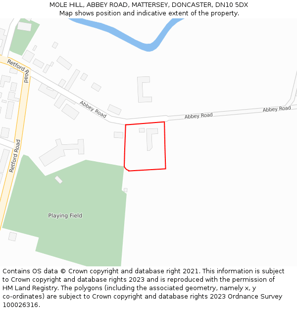 MOLE HILL, ABBEY ROAD, MATTERSEY, DONCASTER, DN10 5DX: Location map and indicative extent of plot