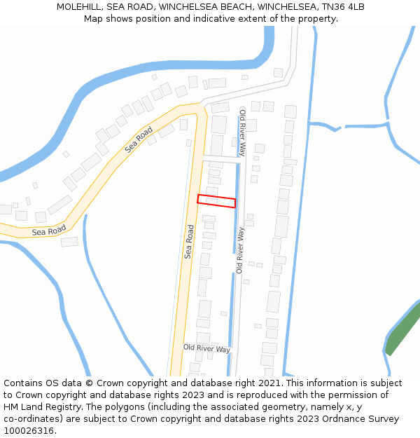 MOLEHILL, SEA ROAD, WINCHELSEA BEACH, WINCHELSEA, TN36 4LB: Location map and indicative extent of plot