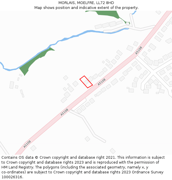 MORLAIS, MOELFRE, LL72 8HD: Location map and indicative extent of plot