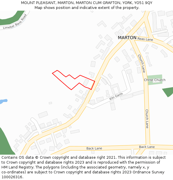 MOUNT PLEASANT, MARTON, MARTON CUM GRAFTON, YORK, YO51 9QY: Location map and indicative extent of plot