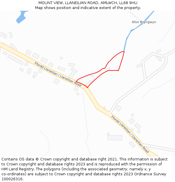 MOUNT VIEW, LLANEILIAN ROAD, AMLWCH, LL68 9HU: Location map and indicative extent of plot