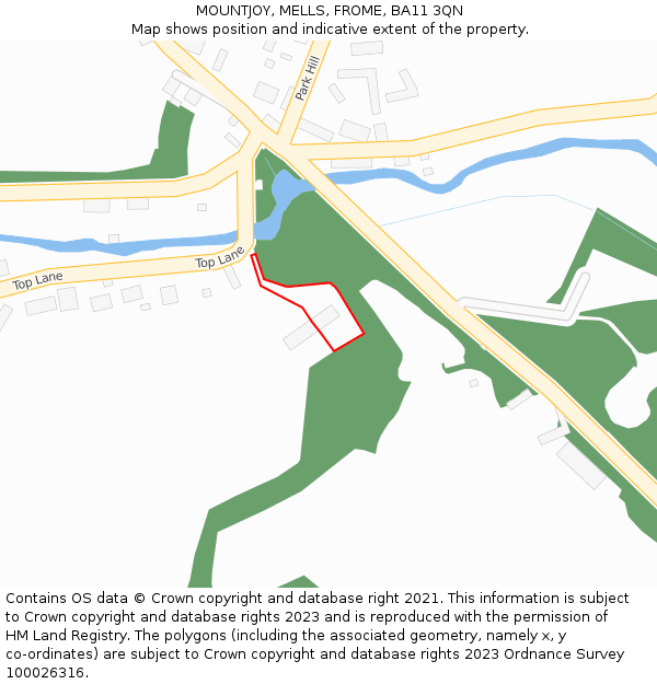 MOUNTJOY, MELLS, FROME, BA11 3QN: Location map and indicative extent of plot
