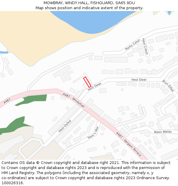 MOWBRAY, WINDY HALL, FISHGUARD, SA65 9DU: Location map and indicative extent of plot