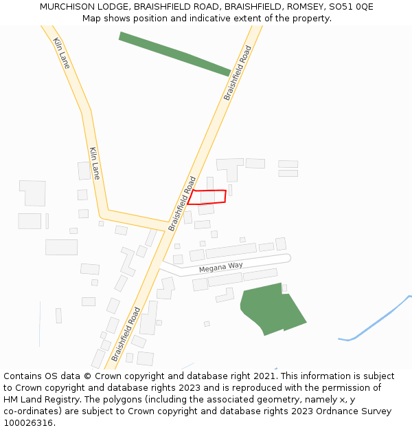 MURCHISON LODGE, BRAISHFIELD ROAD, BRAISHFIELD, ROMSEY, SO51 0QE: Location map and indicative extent of plot