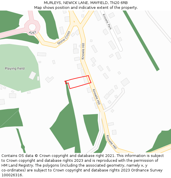 MURLEYS, NEWICK LANE, MAYFIELD, TN20 6RB: Location map and indicative extent of plot