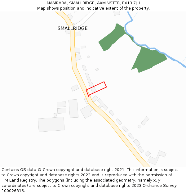 NAMPARA, SMALLRIDGE, AXMINSTER, EX13 7JH: Location map and indicative extent of plot