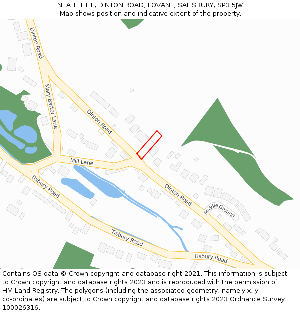 NEATH HILL, DINTON ROAD, FOVANT, SALISBURY, SP3 5JW: Location map and indicative extent of plot