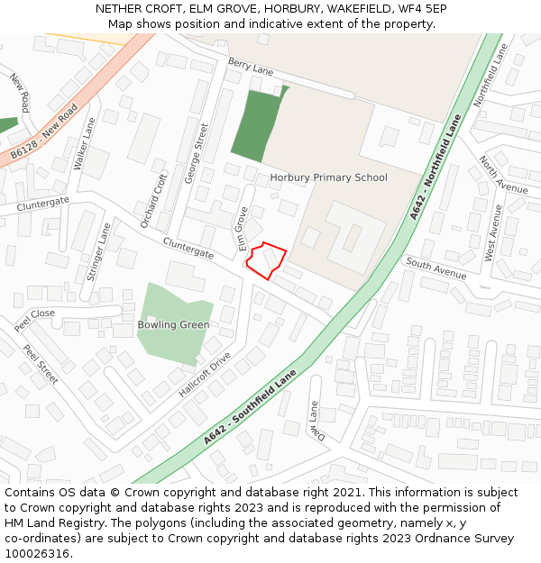 NETHER CROFT, ELM GROVE, HORBURY, WAKEFIELD, WF4 5EP: Location map and indicative extent of plot