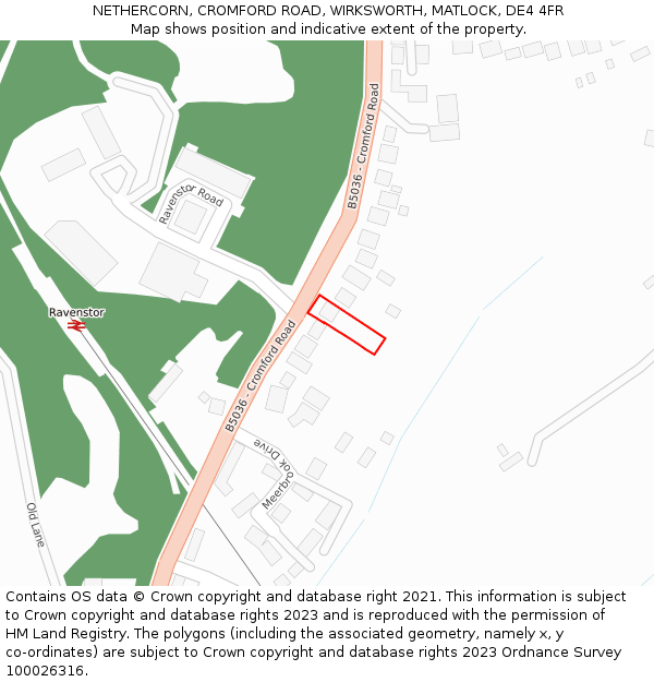 NETHERCORN, CROMFORD ROAD, WIRKSWORTH, MATLOCK, DE4 4FR: Location map and indicative extent of plot