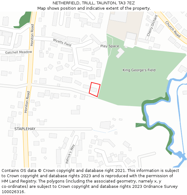 NETHERFIELD, TRULL, TAUNTON, TA3 7EZ: Location map and indicative extent of plot