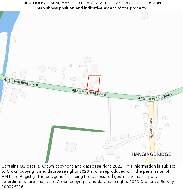 NEW HOUSE FARM, MAYFIELD ROAD, MAYFIELD, ASHBOURNE, DE6 2BN: Location map and indicative extent of plot