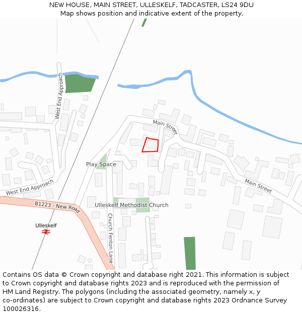 NEW HOUSE, MAIN STREET, ULLESKELF, TADCASTER, LS24 9DU: Location map and indicative extent of plot