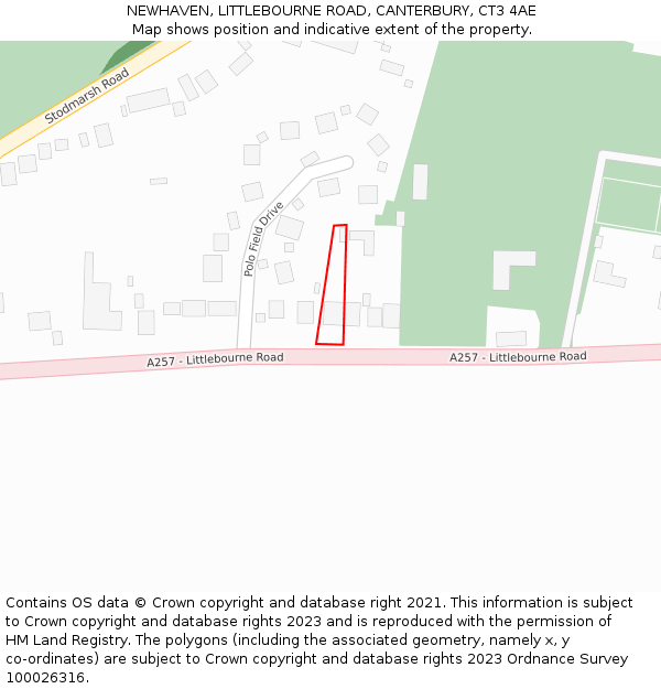 NEWHAVEN, LITTLEBOURNE ROAD, CANTERBURY, CT3 4AE: Location map and indicative extent of plot