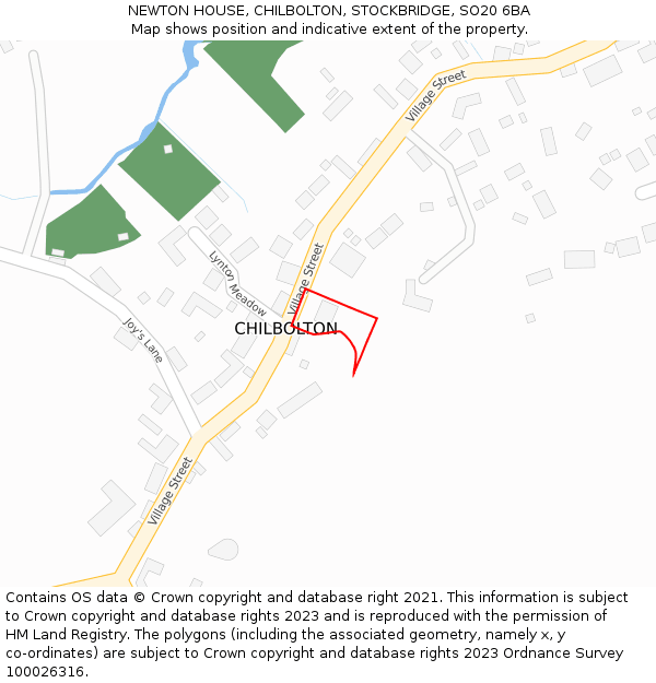 NEWTON HOUSE, CHILBOLTON, STOCKBRIDGE, SO20 6BA: Location map and indicative extent of plot