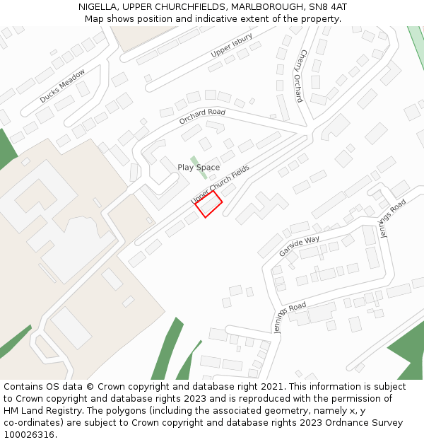 NIGELLA, UPPER CHURCHFIELDS, MARLBOROUGH, SN8 4AT: Location map and indicative extent of plot