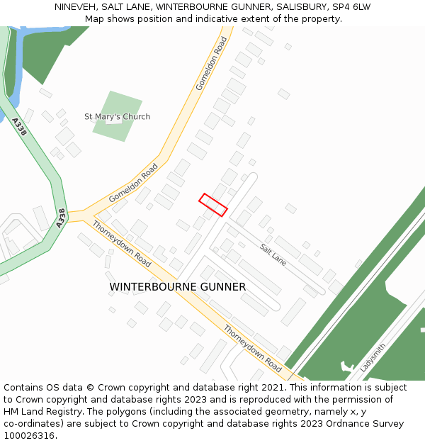 NINEVEH, SALT LANE, WINTERBOURNE GUNNER, SALISBURY, SP4 6LW: Location map and indicative extent of plot