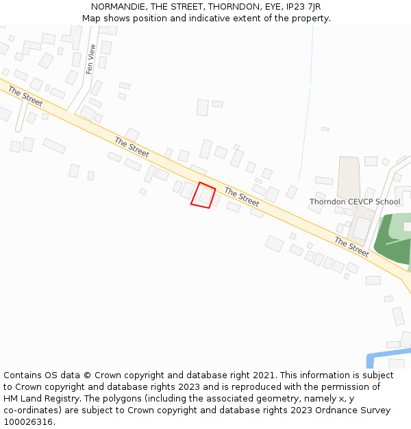 NORMANDIE, THE STREET, THORNDON, EYE, IP23 7JR: Location map and indicative extent of plot