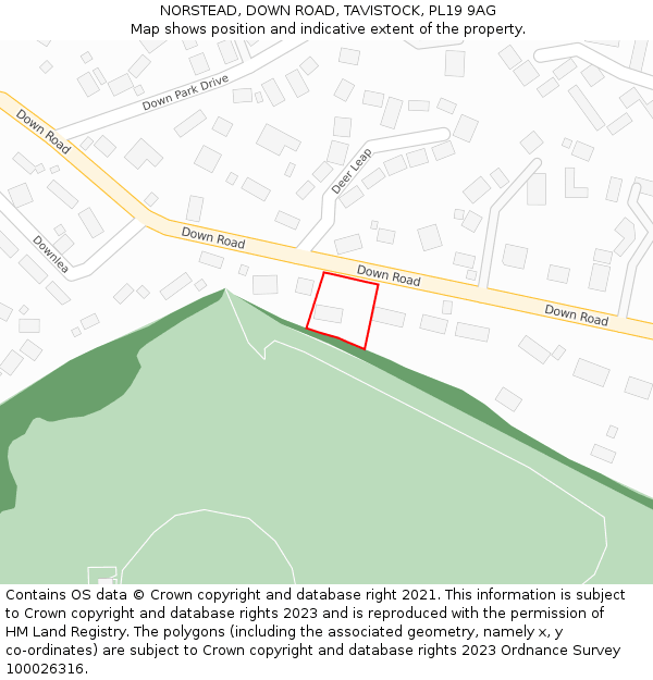 NORSTEAD, DOWN ROAD, TAVISTOCK, PL19 9AG: Location map and indicative extent of plot