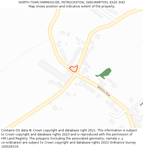 NORTH TOWN FARMHOUSE, PETROCKSTOW, OKEHAMPTON, EX20 3HD: Location map and indicative extent of plot