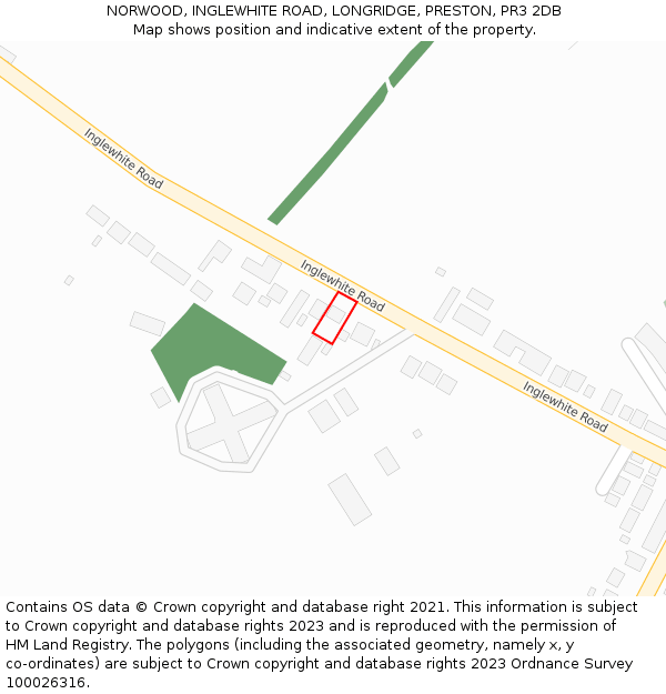 NORWOOD, INGLEWHITE ROAD, LONGRIDGE, PRESTON, PR3 2DB: Location map and indicative extent of plot