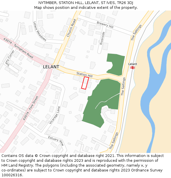 NYTIMBER, STATION HILL, LELANT, ST IVES, TR26 3DJ: Location map and indicative extent of plot