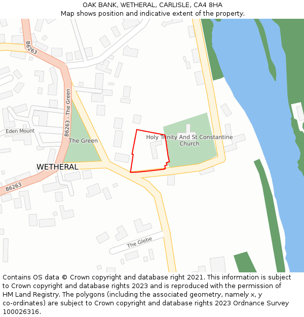 OAK BANK, WETHERAL, CARLISLE, CA4 8HA: Location map and indicative extent of plot