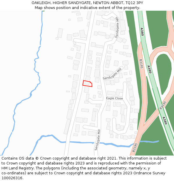 OAKLEIGH, HIGHER SANDYGATE, NEWTON ABBOT, TQ12 3PY: Location map and indicative extent of plot