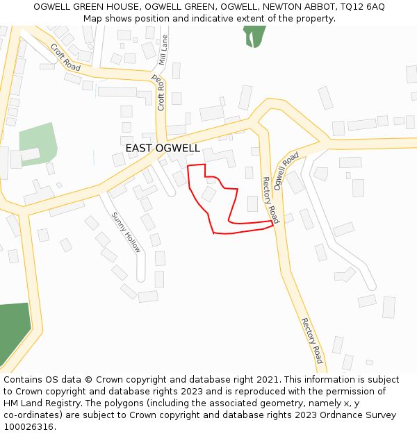 OGWELL GREEN HOUSE, OGWELL GREEN, OGWELL, NEWTON ABBOT, TQ12 6AQ: Location map and indicative extent of plot