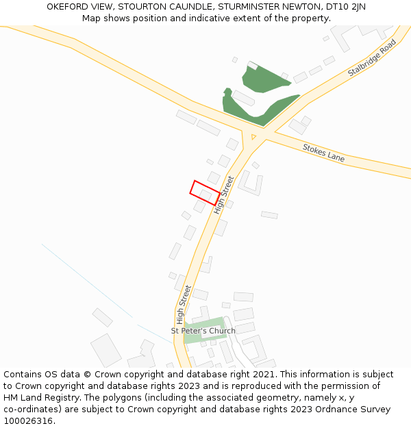 OKEFORD VIEW, STOURTON CAUNDLE, STURMINSTER NEWTON, DT10 2JN: Location map and indicative extent of plot