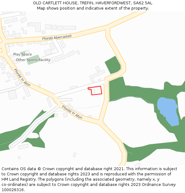 OLD CARTLETT HOUSE, TREFIN, HAVERFORDWEST, SA62 5AL: Location map and indicative extent of plot