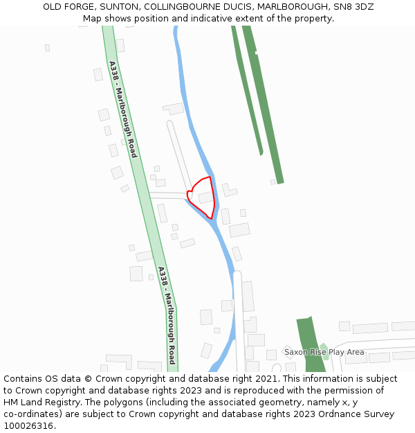 OLD FORGE, SUNTON, COLLINGBOURNE DUCIS, MARLBOROUGH, SN8 3DZ: Location map and indicative extent of plot