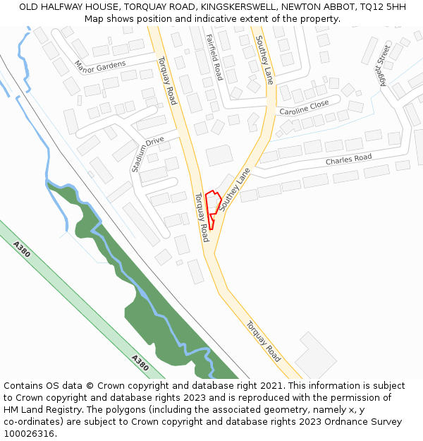 OLD HALFWAY HOUSE, TORQUAY ROAD, KINGSKERSWELL, NEWTON ABBOT, TQ12 5HH: Location map and indicative extent of plot