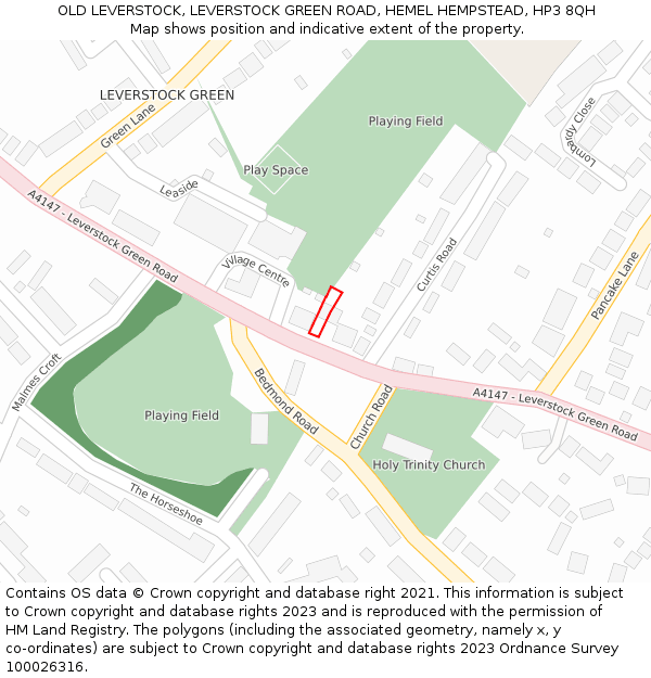 OLD LEVERSTOCK, LEVERSTOCK GREEN ROAD, HEMEL HEMPSTEAD, HP3 8QH: Location map and indicative extent of plot