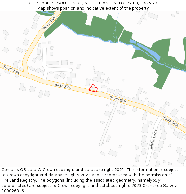 OLD STABLES, SOUTH SIDE, STEEPLE ASTON, BICESTER, OX25 4RT: Location map and indicative extent of plot