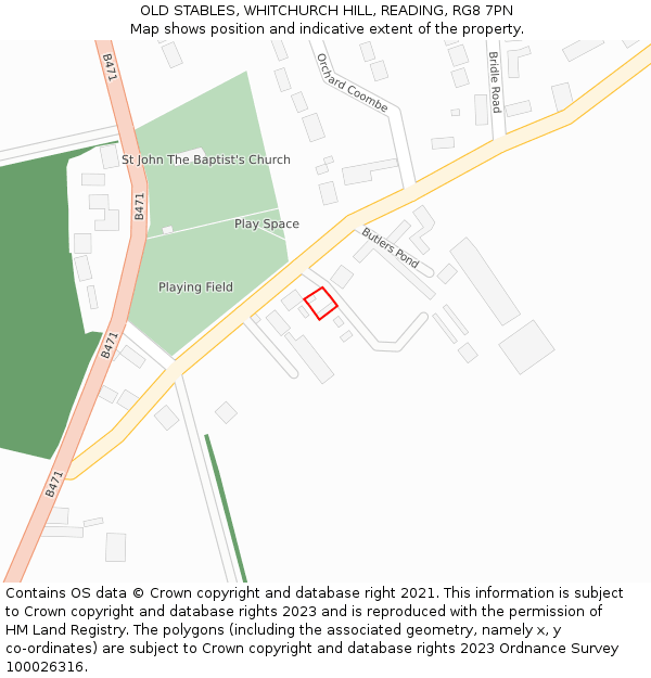 OLD STABLES, WHITCHURCH HILL, READING, RG8 7PN: Location map and indicative extent of plot