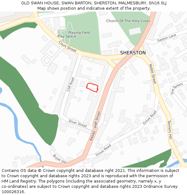 OLD SWAN HOUSE, SWAN BARTON, SHERSTON, MALMESBURY, SN16 0LJ: Location map and indicative extent of plot