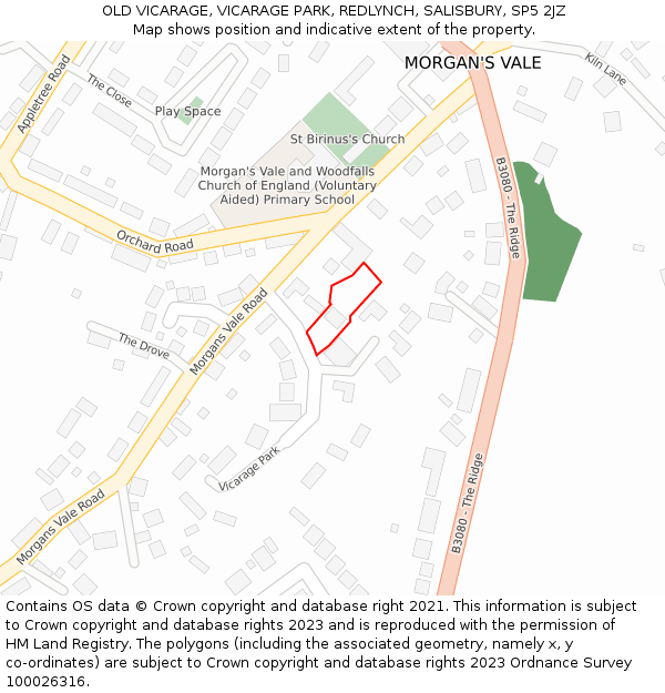 OLD VICARAGE, VICARAGE PARK, REDLYNCH, SALISBURY, SP5 2JZ: Location map and indicative extent of plot