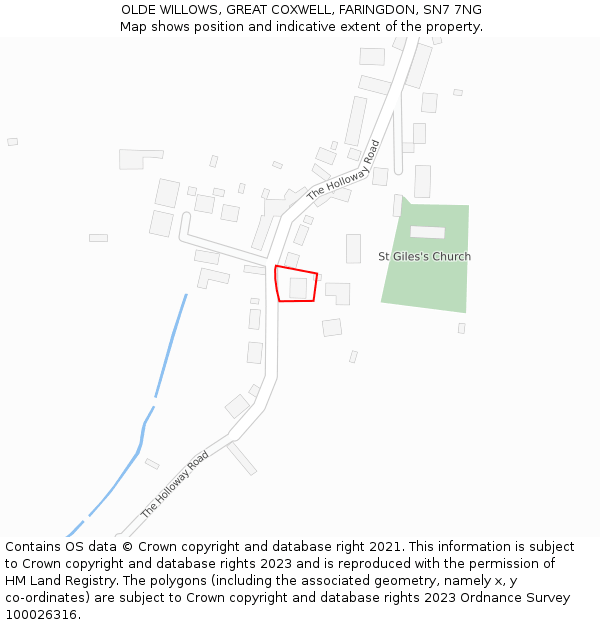 OLDE WILLOWS, GREAT COXWELL, FARINGDON, SN7 7NG: Location map and indicative extent of plot